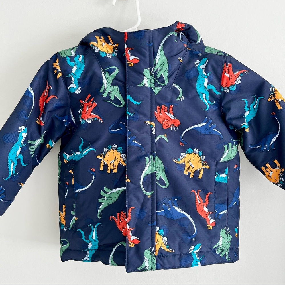 The Children's Place Navy Hooded Jacket with Colorful Dino Print - Picture 2 of 6